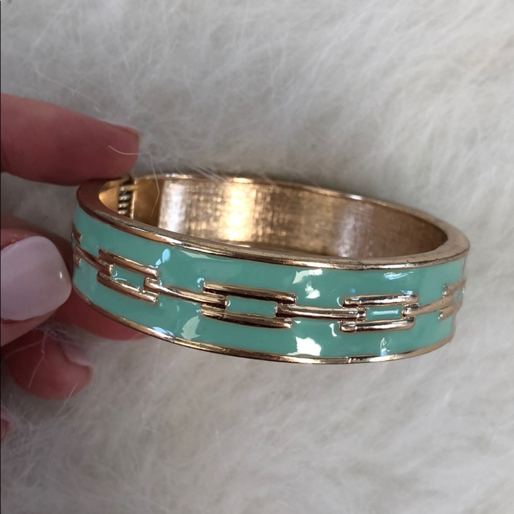 Aqua gold bangle bracelet